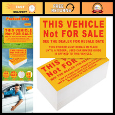 500 Pcs Vehicle Not for Sale Stickers - Car Dealer Compliance Decals, 6x3