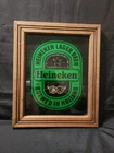 Vintage Wood Frame Heineken Lager Beer Bar Sign