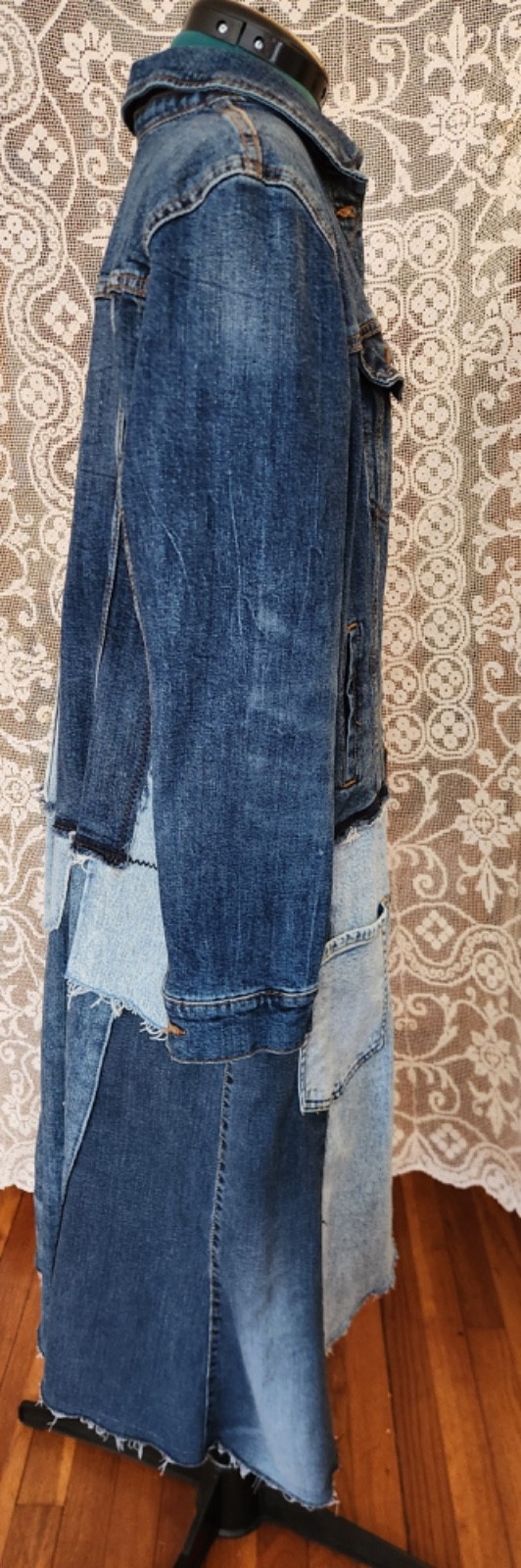 Upcycled Denim Jacket  - Deconstructed Patchwork … - image 3