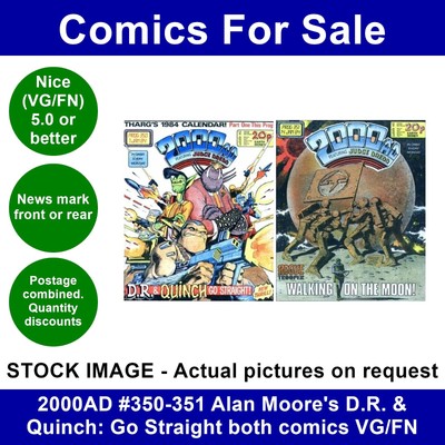 2000AD #350-351 Alan Moore's D.R. & Quinch: Go Straight beide Comics sehr guter/sehr guter Zustand