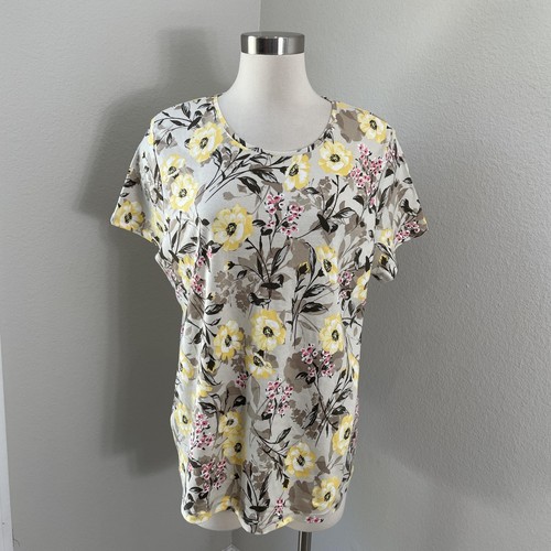 Haut Tunique Croft & Barrow - Femme Taille XL - Rayé Rose, Manches Longues - Occasion Très Bon état