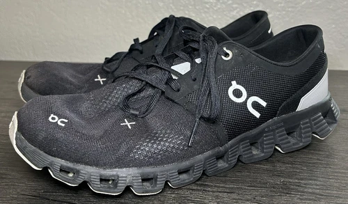On Cloud X 3 Black Gray Running Walking Shoes Sneakers Womens Size 11… See Desc