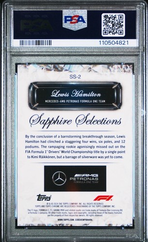 Lewis Hamilton 2024 Topps Chrome Sapphire Selections Case Hit Psa 10 Ferrari - Picture 2 of 2
