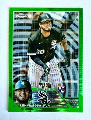 2023 Topps Chrome - Green Sonar Refractor #114 Lenyn Sosa /99 (RC)  White Sox