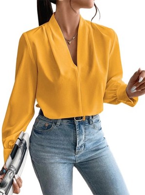 Damen Tops Trendy 2025 Langarmshirts Blusen Elegant Casual  Sommer 4972