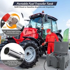 128 Gallon Portable Fuel Tank for Diesel Gasoline 12V 10 GPM Pump with Auto US