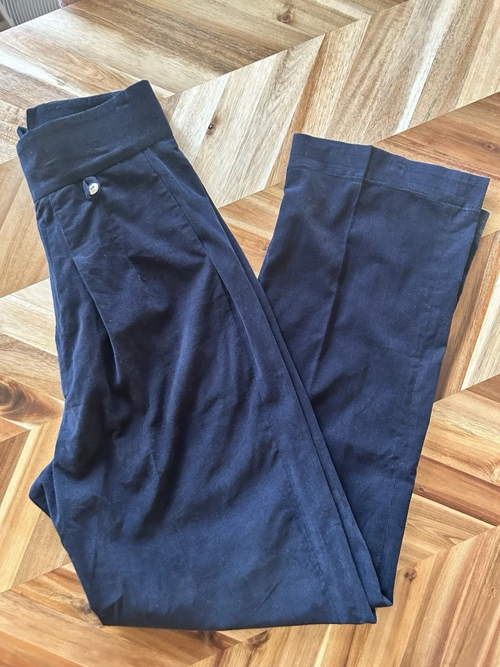 Pantalones On the Sunny Side Para Hombre Cintura Alta Acanalados Terciopelo Pana Azul Marino RARO Foto 4 de 4