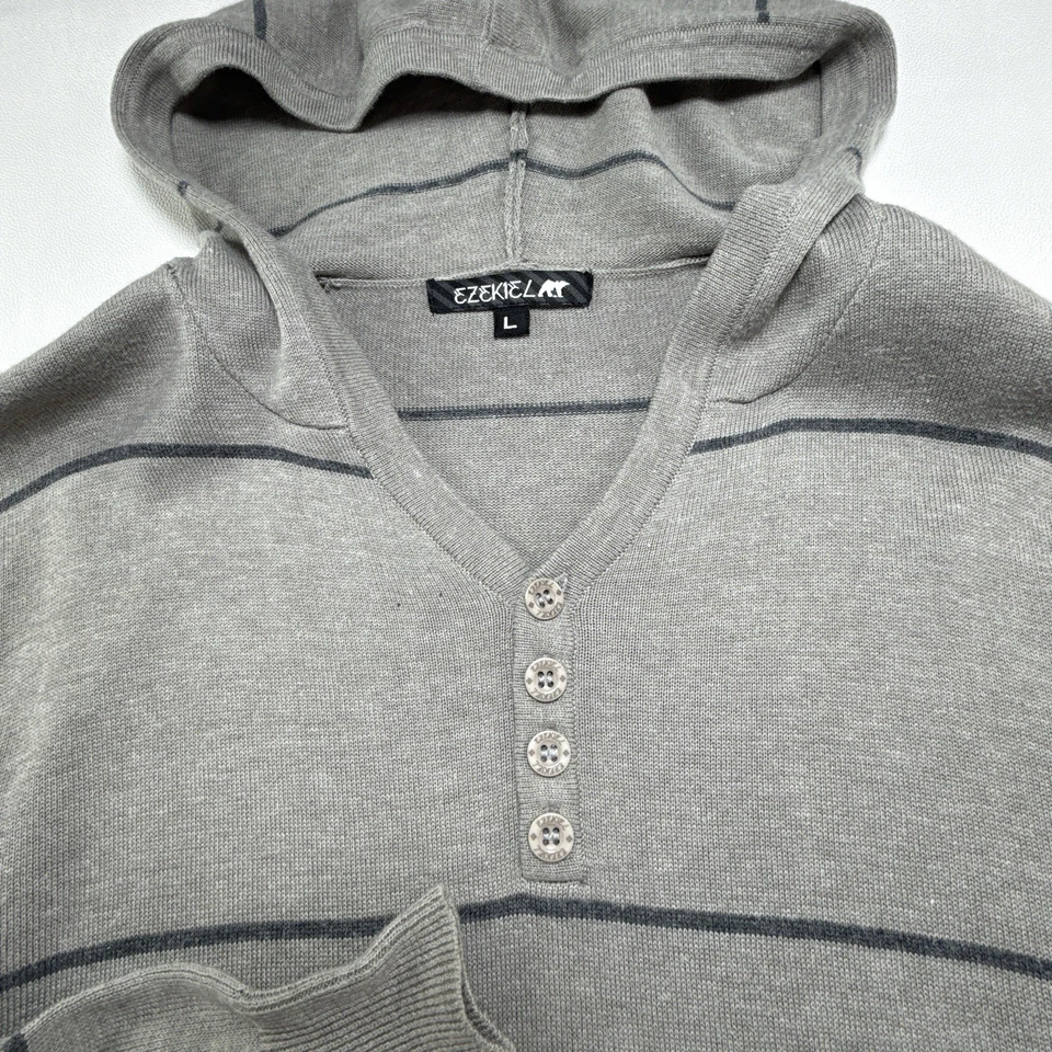 Sudadera con Capucha Ezekial Vintage Años 90 Y2K Para Hombre Grande Gris Mezcla de Algodón Surf Patín Tejido Foto 4 de 4