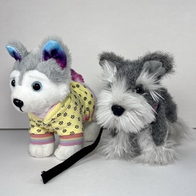 Our Generation Pet Puppy Dog Plush Lot Of 2- Schnauzer & Siberian Husky 6 ~7 