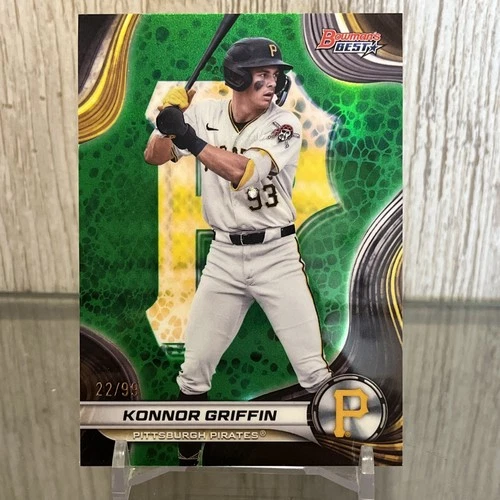 Konnor Griffin Prospects #/99 2024 Bowman's Best Green Refractor Card Pirates
