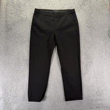 Liverpool Kelsey Pant Womens 12 Black Nylon Ankle Straight Office Preppy Stretch