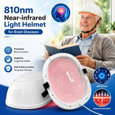 Rechargeable 810nm NIR PBM Cap for Chronic Fatigue Migraine Depression Brain Fog