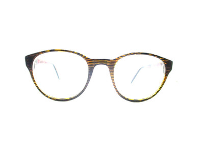 LabRabbit Optics VIE col 3 Eyeglasses Brown Striped LASER Frame Japan 48mm