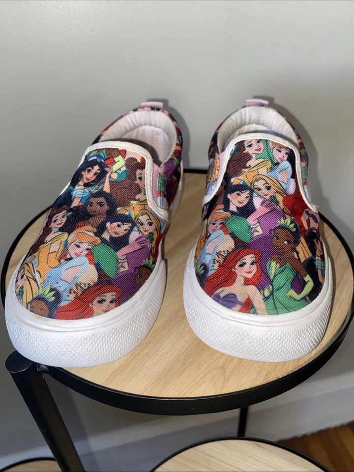 Disney Princess Size 6 Kids Slip On Canvas Sneaker Ground Up Shoes Girls Casual  - Image 2 of 4