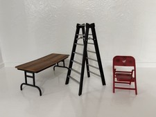 WWE Breakable Table, Ladder & Chair Wrestling Figure TLC Accessories Bundle