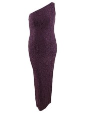 Adrianna Papell Women's One-Shoulder Lace Gown 14, Currant