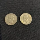 Two 2 Franklin 1/2 Dollars  .50  Great Little Lot
