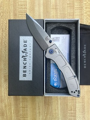 Benchmade Narrows M390 Pocketknife Titanium Handle Frame Lock Gray Blue