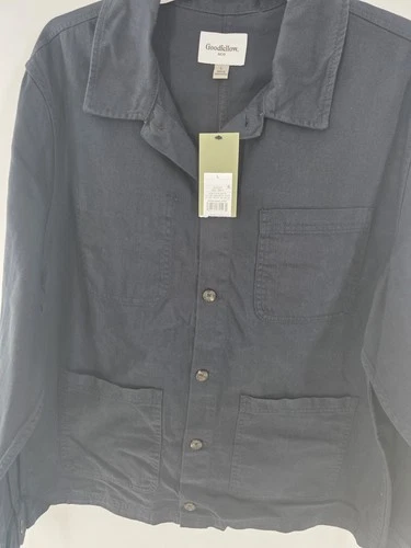 Goodfellow & Co Men’s Black Chore Coat Jacket L Button Front Spread Collar 46" image 2