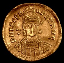 Leo I, AV Solidus VF, Thessalonica, Rare