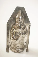 Santa Claus Chocolate Candy Candle Mold Ges Gesch (UC1/JSF6) Tin 9.75" St. Nick