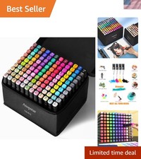 Professional 120-Color Alcohol Markers with Dual Tips for Effortless Creativity