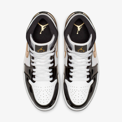 Size 11 - Jordan 1 Mid SE Patent Black Gold for sale online | eBay