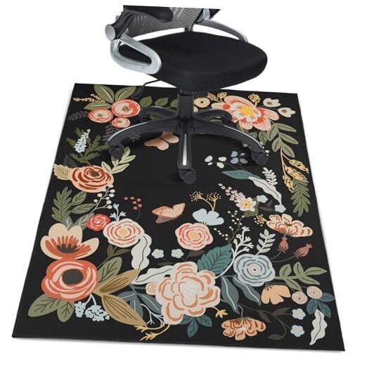 36x48 Black Hardwood Floor Office Chair Mat for Gaming