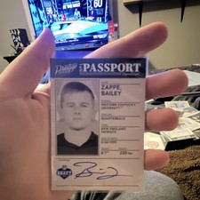 Panini 2022 Prestige NFL Passport Signatures Bailey Zappe Auto Rookie #56 Card