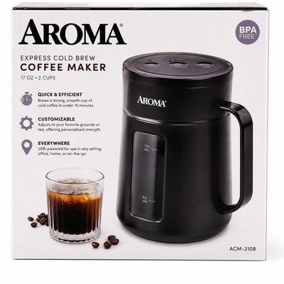 Aroma Express Cold Brew Coffee Maker ACM-210B Fast Iced Coffee Brewer NEW