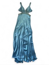 Y2K Blue Backless Prom Dress Formal Gown Pageant Dress Fits Size 6/8 Mori Lee