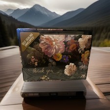 Midnight Floral Thank You Notes (Stationery, Note Cards) Set Of 2 Boxes New