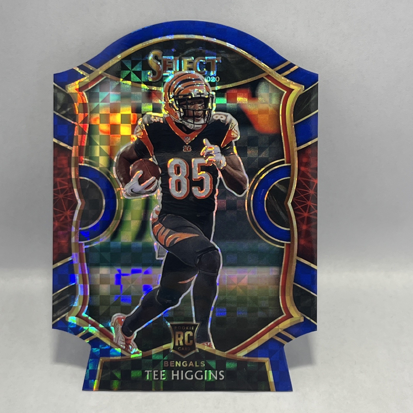 2020 Panini Select Tee Higgins Blue Prizm Die Cut Rookie #60 Cincinnati Bengals