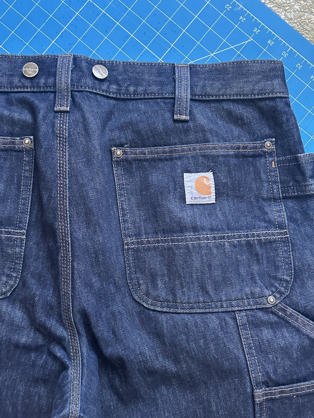 Relaxed Fit Blue Double Knee 32x34