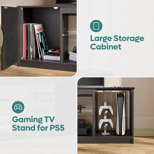 Led Entertainment Center for PS5, Gaming TV Stand with Cabinet 65/70 Inch TV, M. - Picture 10 of 10