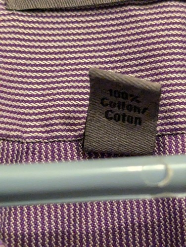 Calvin Klein Purple 15.5 34/35 (XL) Long Sleeve 100% Cotton Men's Dress Shirt - Picture 4 of 7