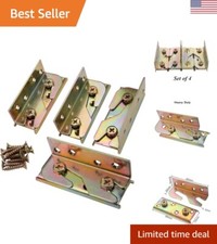 Heavy Duty Bed Rail Brackets - Set of 4 - Easy Installation - Screws Included