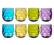 QG Acrylic Plastic 14 oz. Wine Glass Rock Tumbler Set of 8 in 4 Assorted Colors