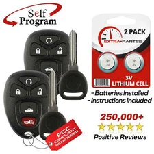 2 For 2006 2007 2008 2009 2010 2011 2012 2013 Chevrolet Impala Remote Fob + Key