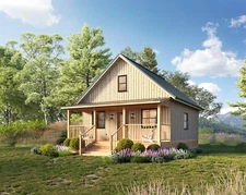 24 x 28 Modern Cabin w/ Loft Architectural & Construction Plans - PDF Download