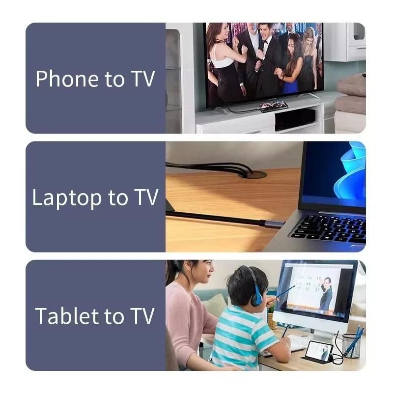 USB-C zu HDMI Kabel 4K UHD Typ C auf HDMI für Samsung Huawei Sony Xiaomi TV - Bild 3 von 4