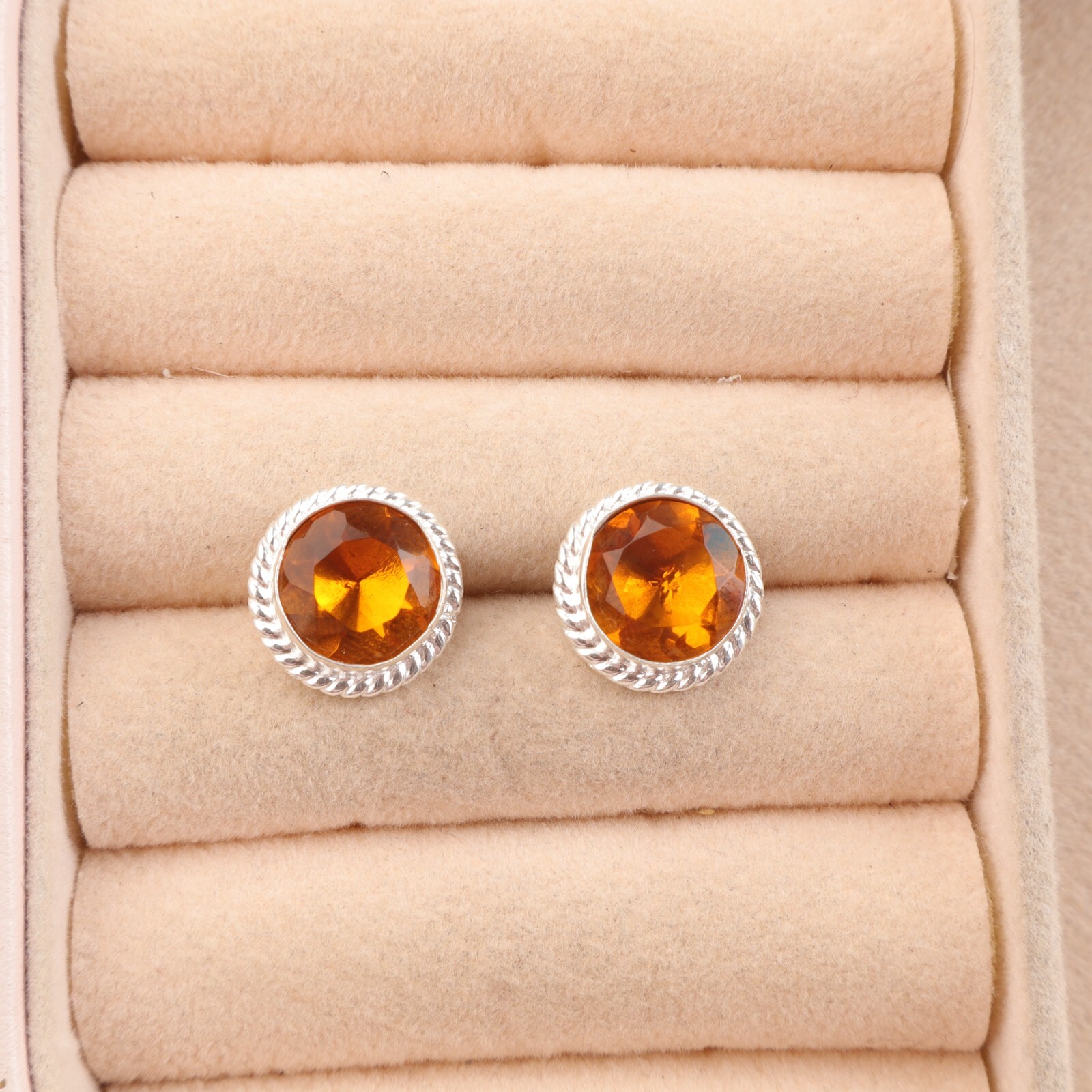 Faceted Citrine Gemstone 925 Silver Women’s Day Daughter Dangle Drop Earrings for a Special Gift