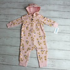 Carter's Baby Girl's Hoodie Jumpsuit Romper Size 18 Months Floral Pant Coverall