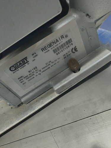Gast R1102 Blower Motor J111X =New/Lightly Used= - Picture 4 of 7