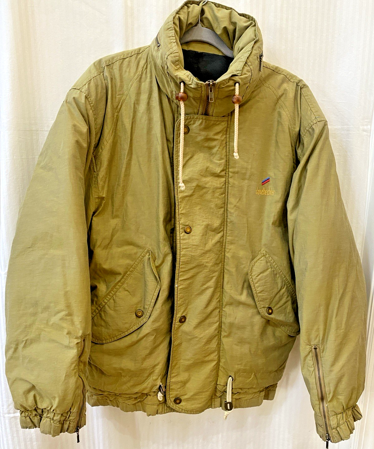 Daniel Hechter Paris Vintage Rare Olive Green Mens Puffer Jacket Size S