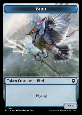 Bird - Shark 0011-0016 Double Sided Token Bloomburrow Token MTG Near Mint
