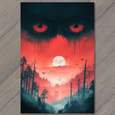 Art Print  Dripping Eyeballs Cosmic Horror Red Sun Fantasy Apocalyptic Surreal