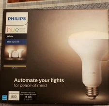 Philips Hue Starter Kit With 2 BR30'S (White) and Hub; Ships from Memphis TN!