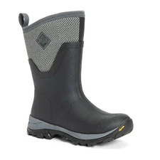Muck Boot Women's Arctic Ice AGAT Mid, Black-Geometric Grey