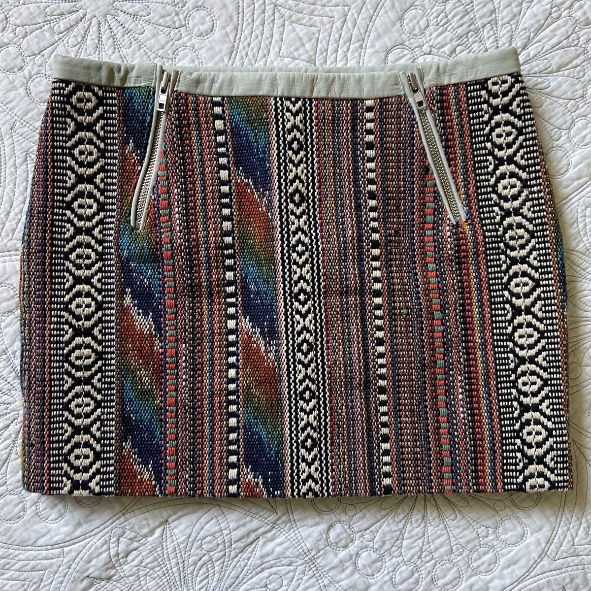 MAJE $285 Multicolor Textured Jacquard Mini Skirt Small MAJE $285 Multicolor Textured Jacquard Mini Skirt Small